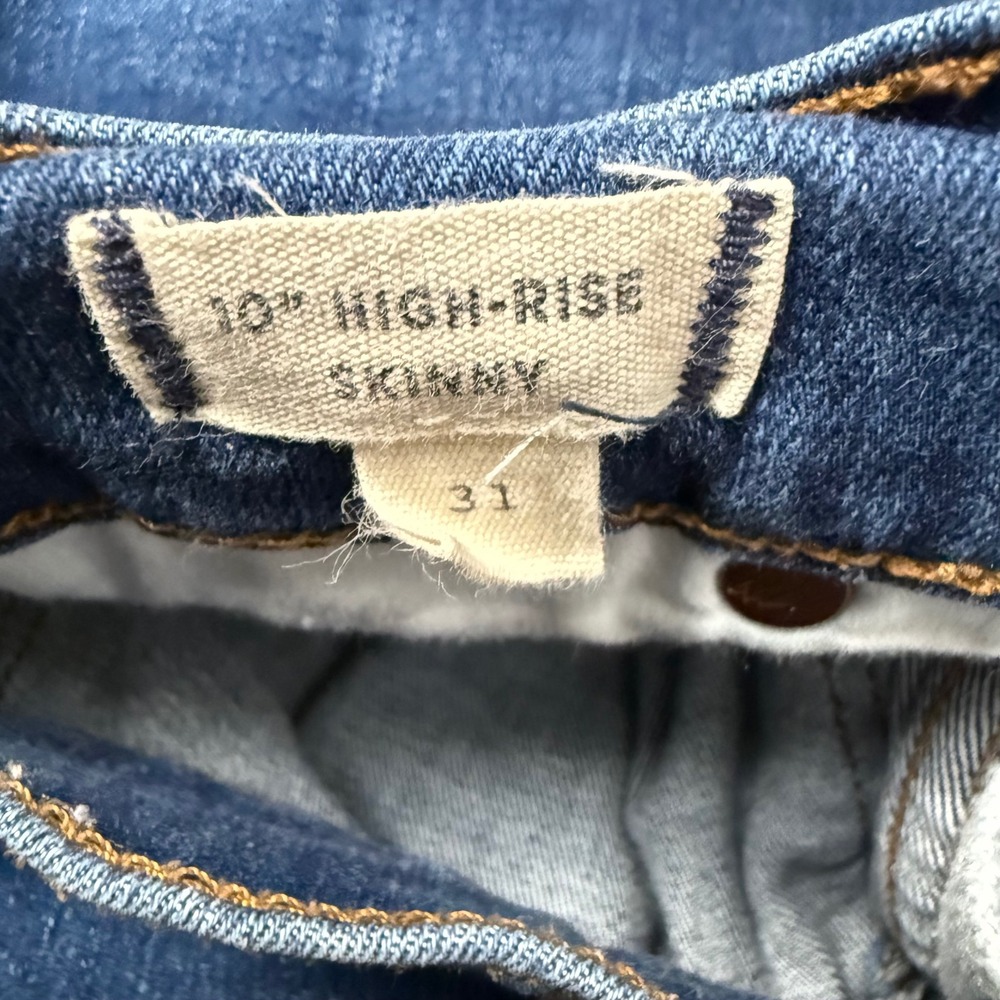 Madewell 10" High-Rise Skinny Jeans Button Fly Raw Hem Medium Wash Blue Women 31 - Picture 11 of 13